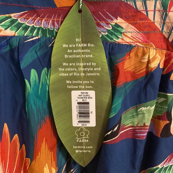 Farm Rio Navy Toucan Puff-Sleeve Midi Dress - Picture 13 of 16